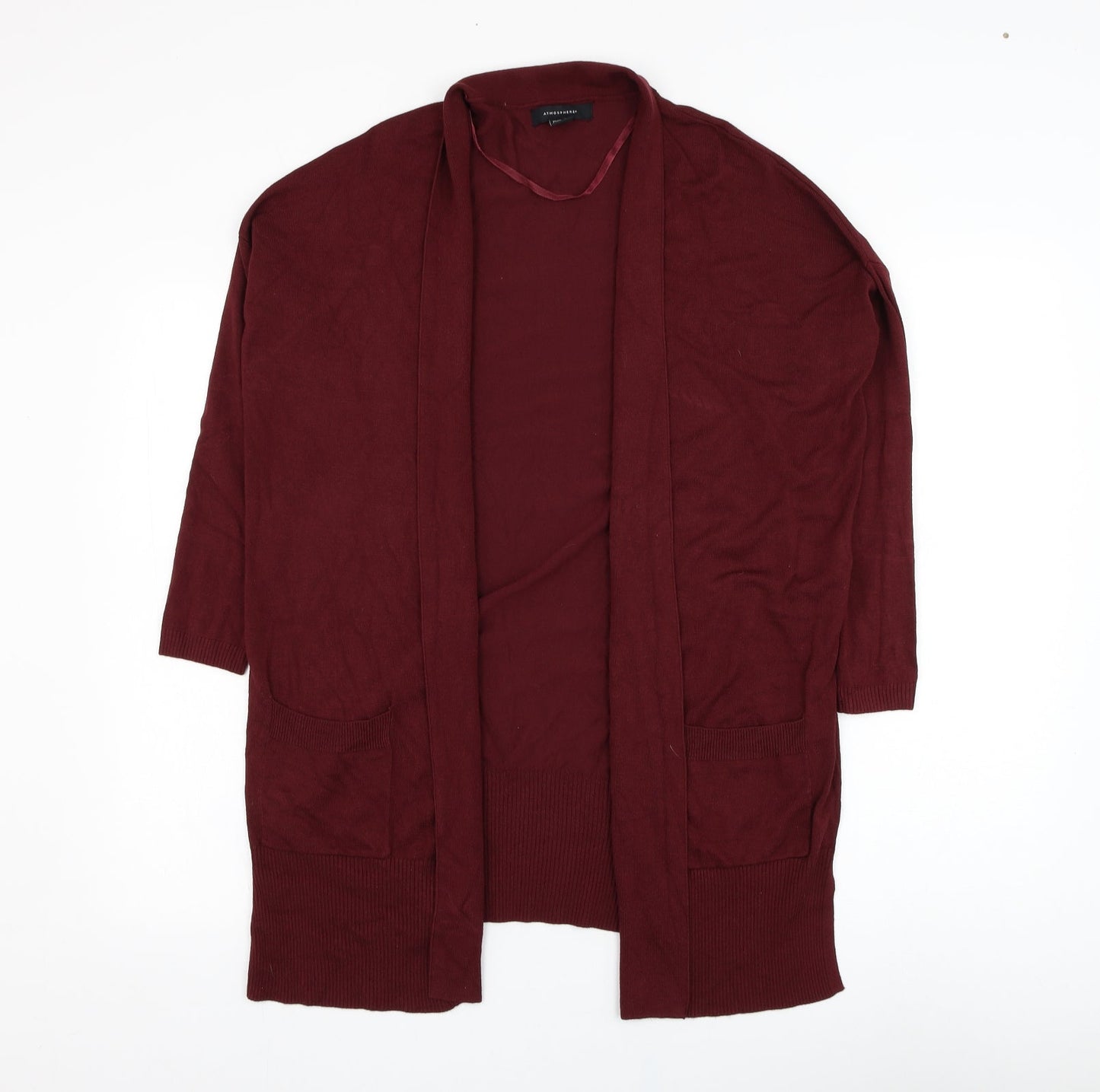 Atmosphere Womens Red Square Neck  Viscose Cardigan Jumper Size 10