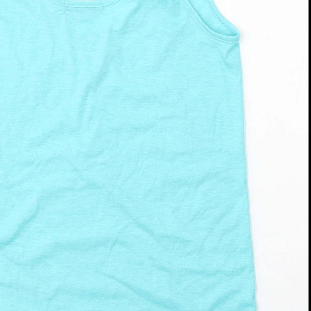 SheIn Womens Blue  Polyester Basic Tank Size S Round Neck