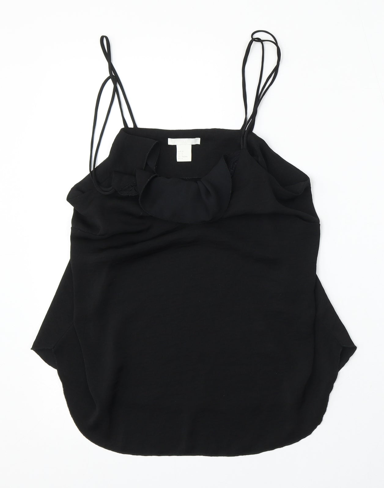 H&M Womens Black  Polyester Basic Tank Size 6 Round Neck