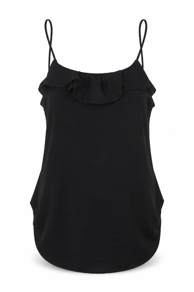 H&M Womens Black  Polyester Basic Tank Size 6 Round Neck