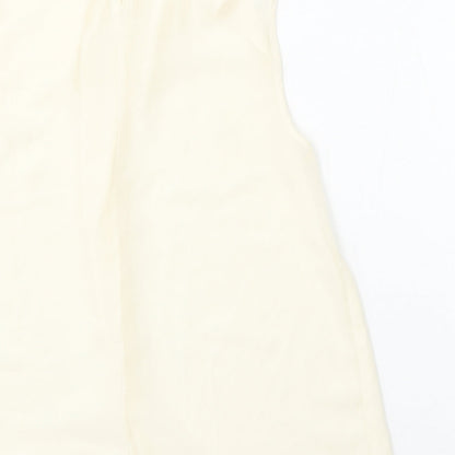 New Look Womens Beige  Polyester Basic Tank Size 10 Round Neck