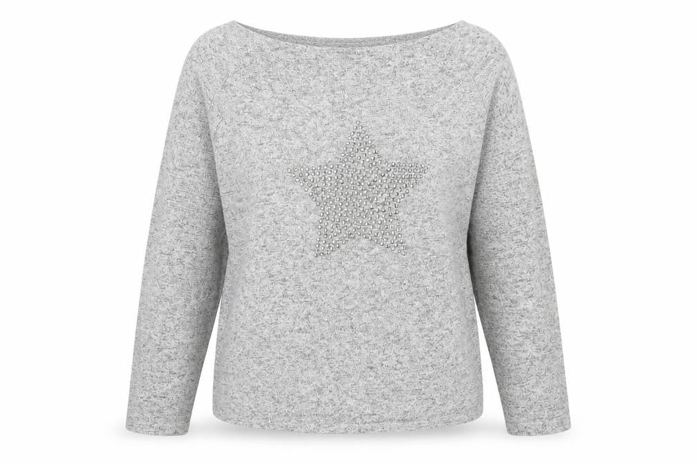 F&F Womens Grey Round Neck  Viscose Pullover Jumper Size 12
