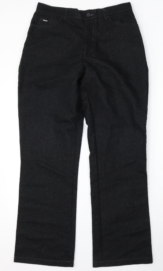 Cedar Wood State Womens Black  Cotton Straight Jeans Size 32 L31 in Regular Button