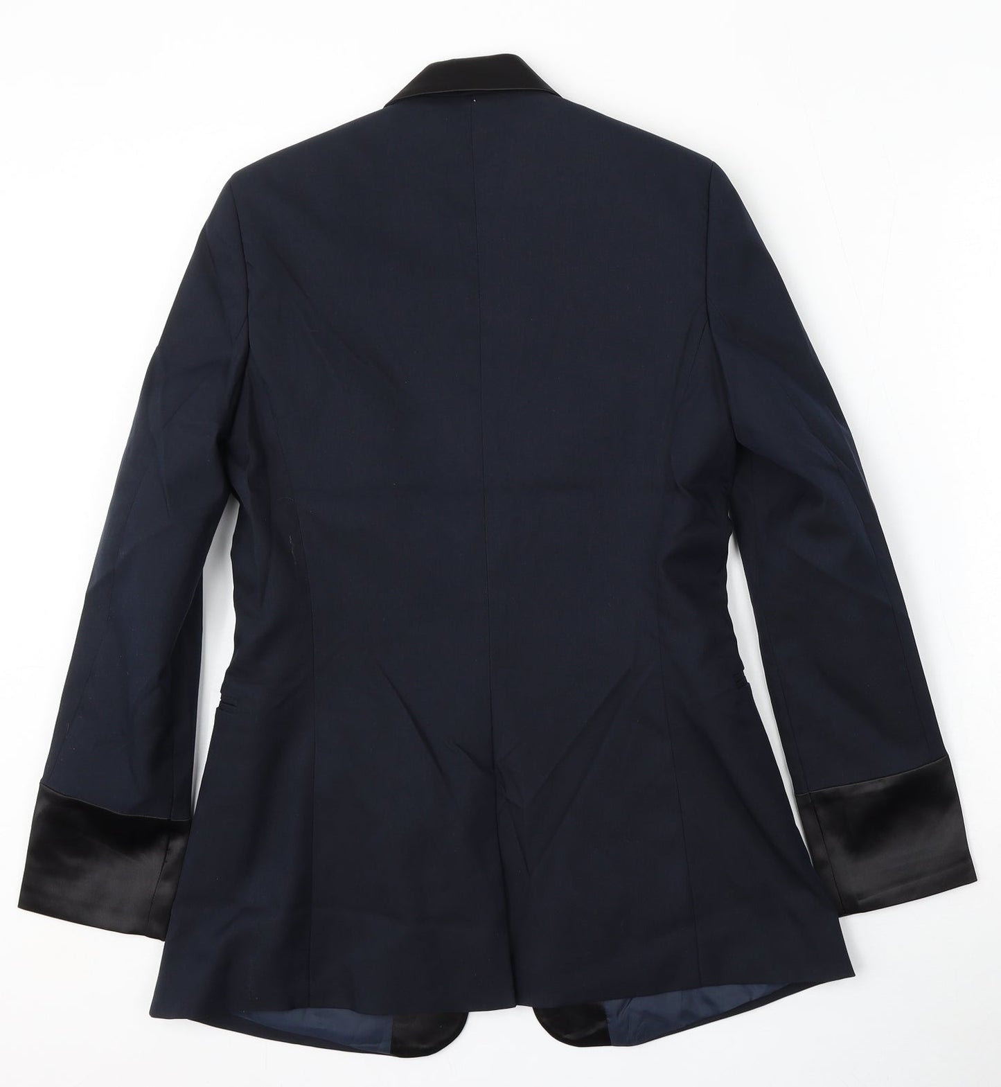 Preworn Womens Blue  Polyester Jacket Suit Size 6