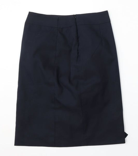 Preworn Womens Blue  Polyester Straight & Pencil Skirt Size 8