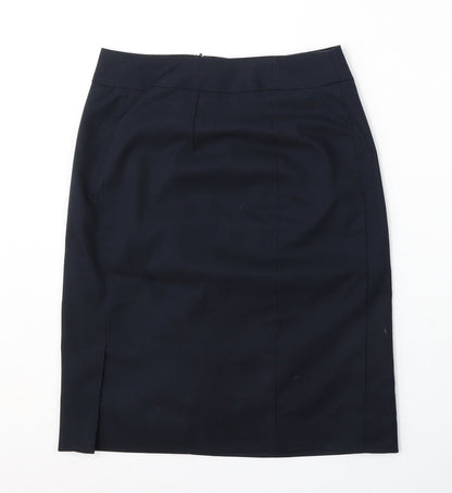 Preworn Womens Blue  Polyester Straight & Pencil Skirt Size 8