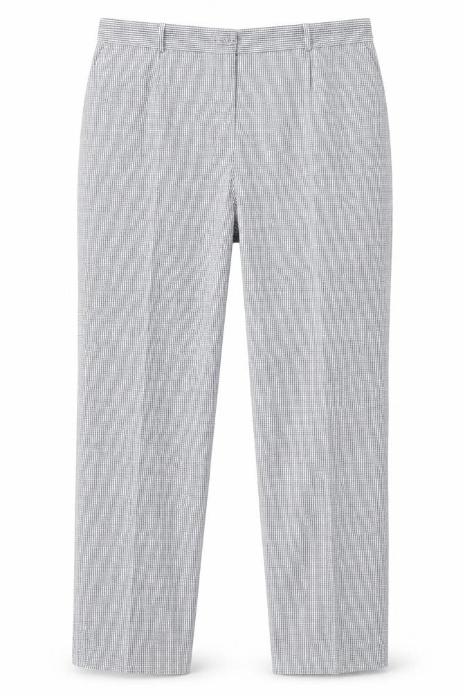 Preworn Womens Blue Check Polyester Trousers  Size 38 L28 in Regular