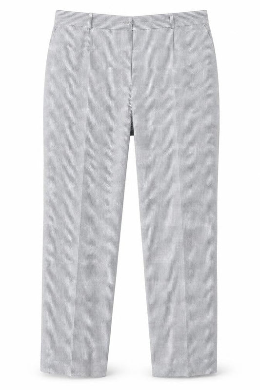 Preworn Womens Blue Check Polyester Trousers  Size 38 L28 in Regular