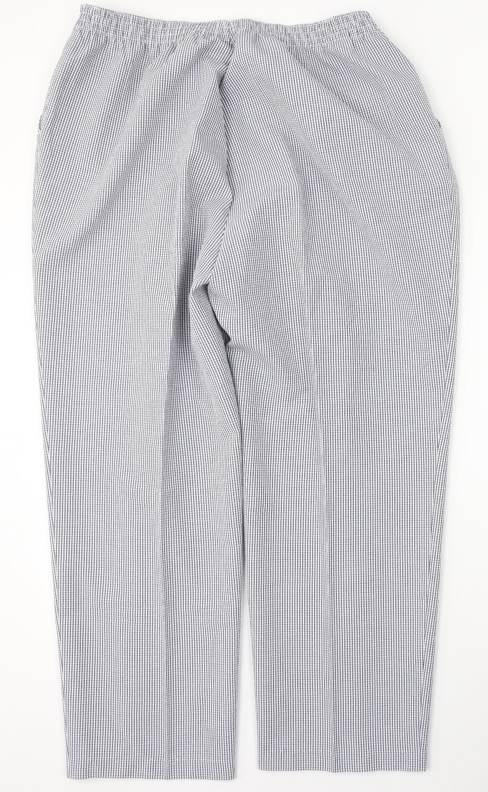 Preworn Womens Blue Check Polyester Trousers  Size 38 L28 in Regular