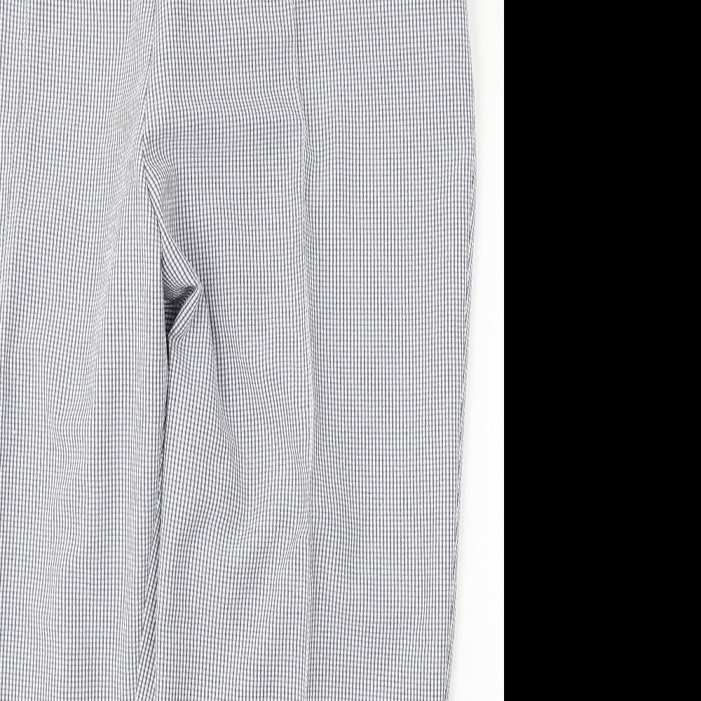 Preworn Womens Blue Check Polyester Trousers  Size 38 L28 in Regular