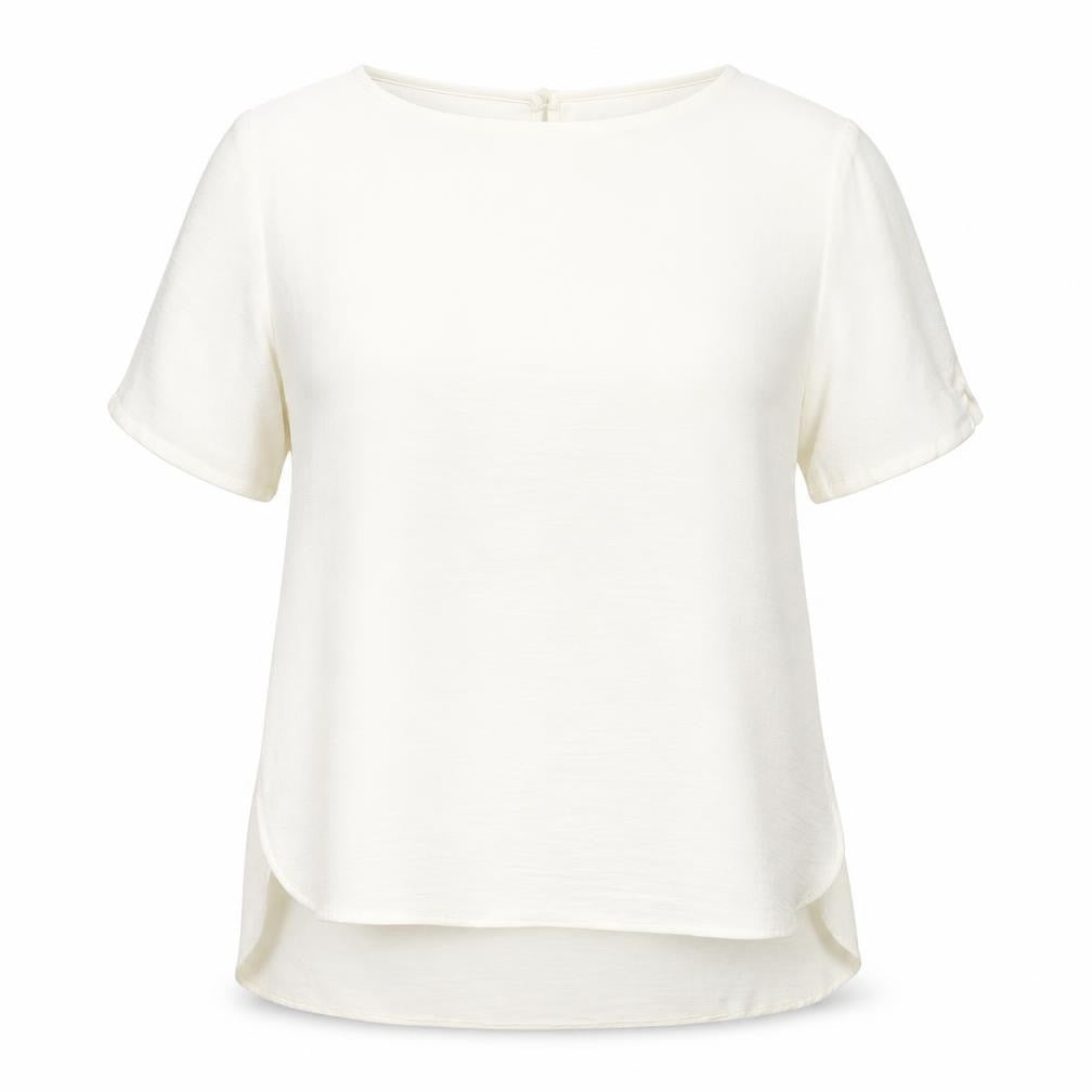 Primark Womens White  Polyester Basic Blouse Size 12 Round Neck