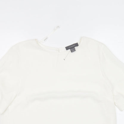Primark Womens White  Polyester Basic Blouse Size 12 Round Neck