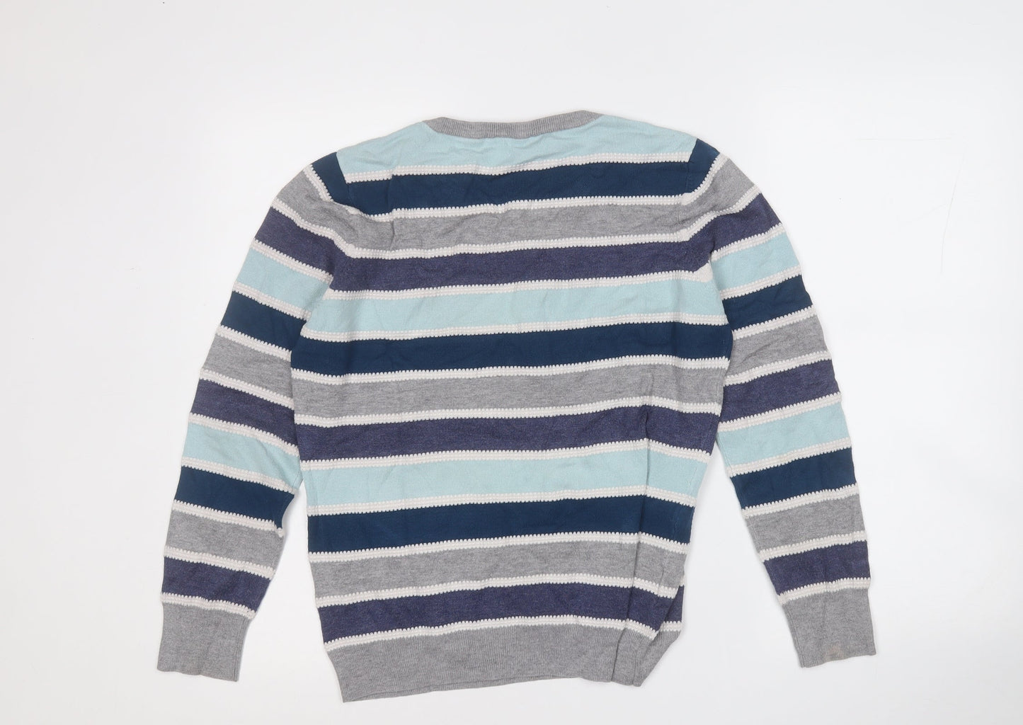 Preworn Womens Multicoloured Round Neck Striped Viscose Pullover Jumper Size L