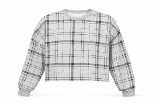 Primark Womens Grey Plaid Polyester Pullover Sweatshirt Size 10
