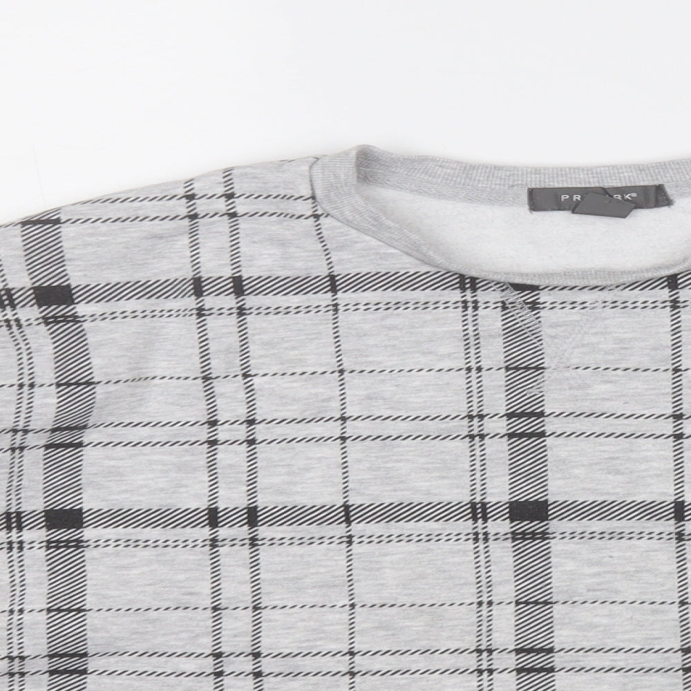 Primark Womens Grey Plaid Polyester Pullover Sweatshirt Size 10