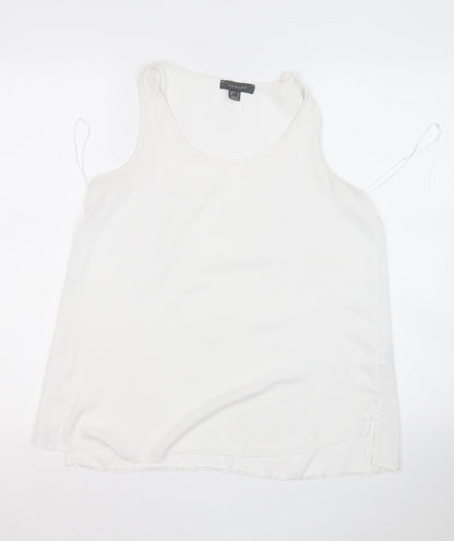 Preloved Primark Womens White  Polyester Basic Blouse Size 12 Round Neck - Front