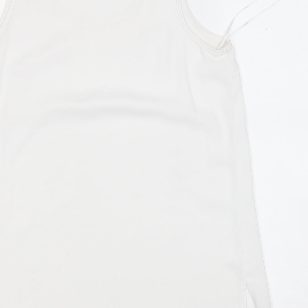 Primark Womens White  Polyester Basic Blouse Size 12 Round Neck