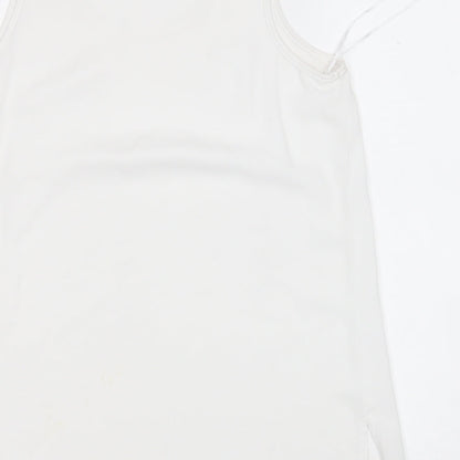 Preloved Primark Womens White  Polyester Basic Blouse Size 12 Round Neck - Label