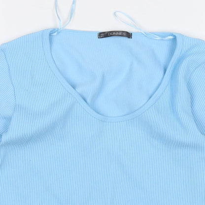 Dunnes Womens Blue V-Neck  Polyimide Pullover Jumper Size M