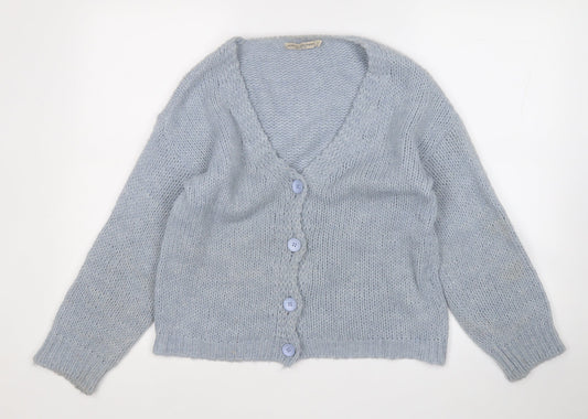 vanessa alexandra  Womens Blue V-Neck  Acrylic Cardigan Jumper Size M