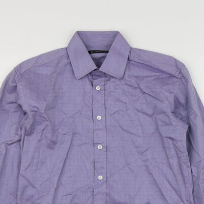 Selected Mens Purple  Cotton  Button-Up Size S Collared
