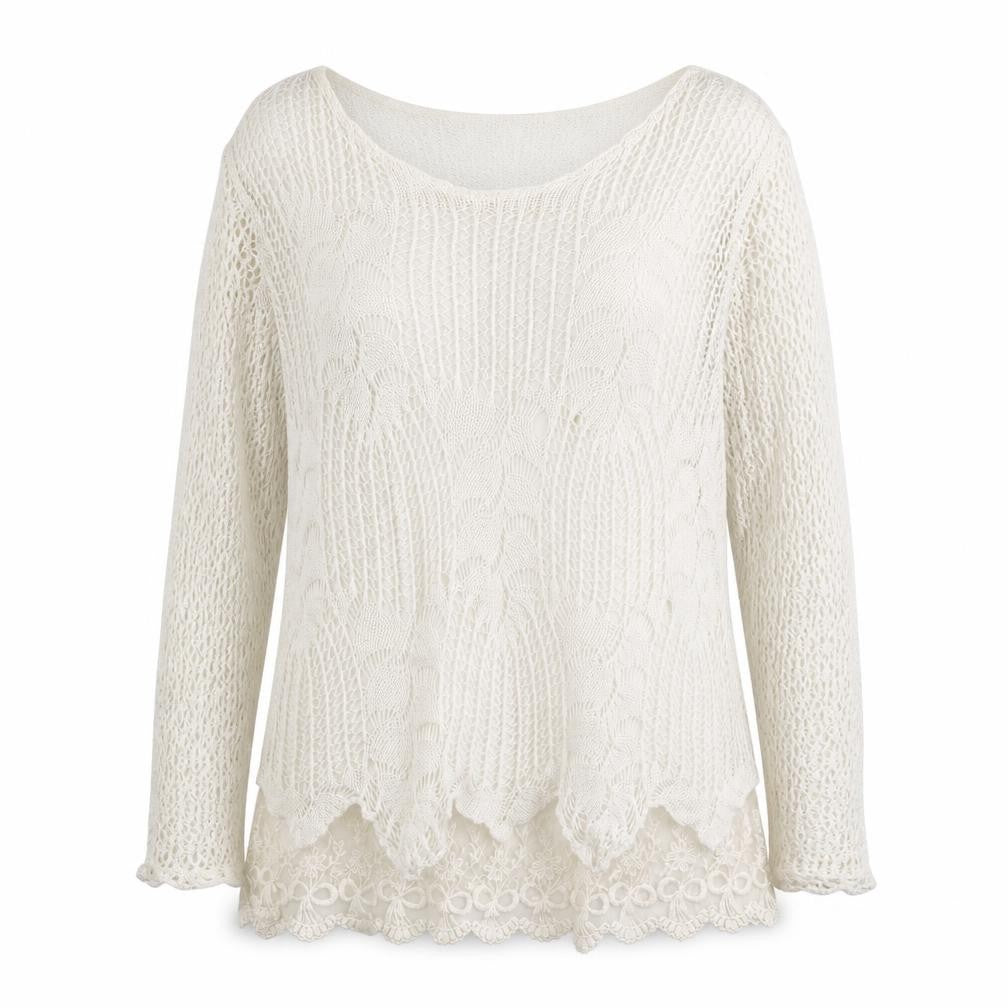 LV Clothhing Womens White  Polyester Basic Blouse Size S Round Neck