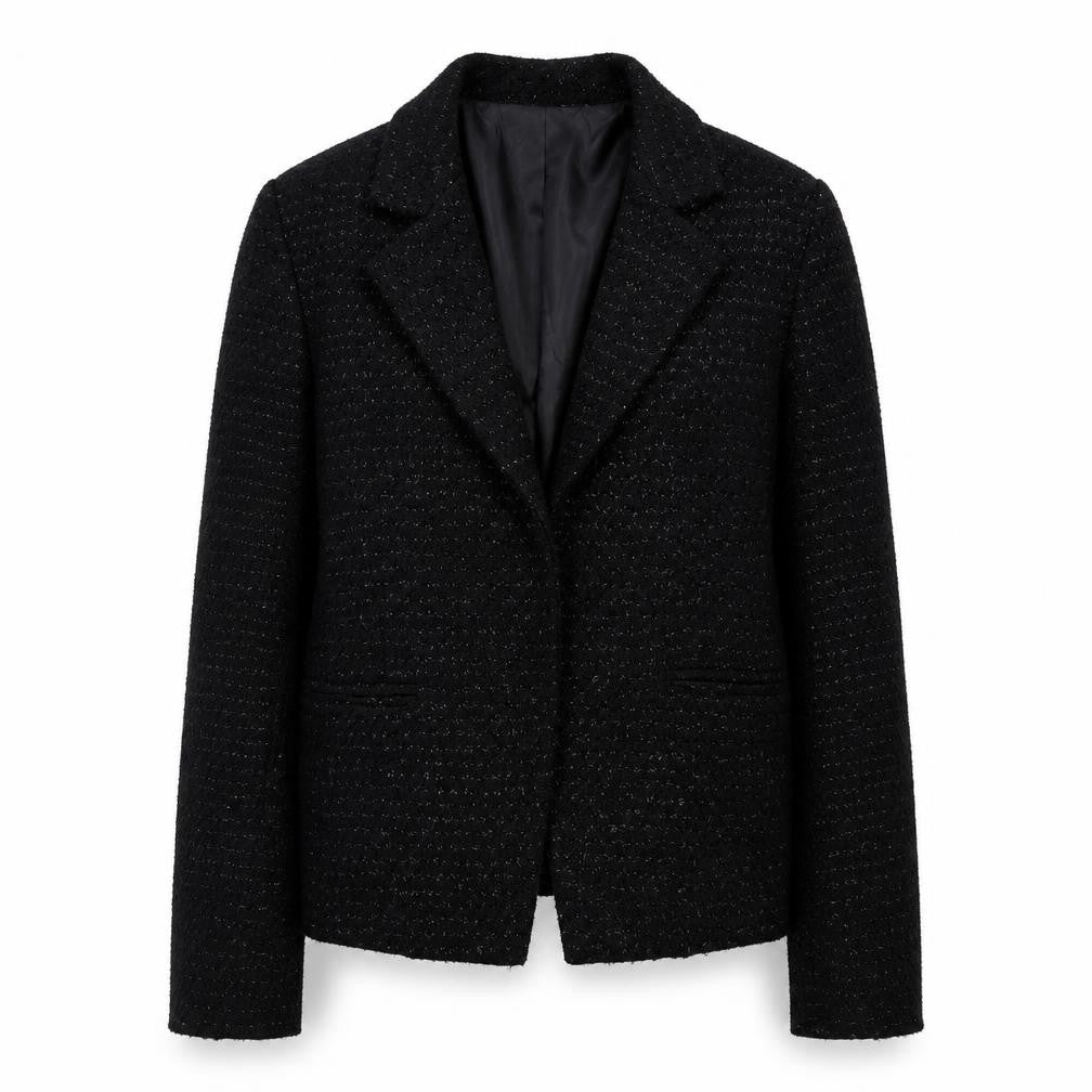 Exhibit Womens Black  Polyester Jacket Suit Jacket Size 12