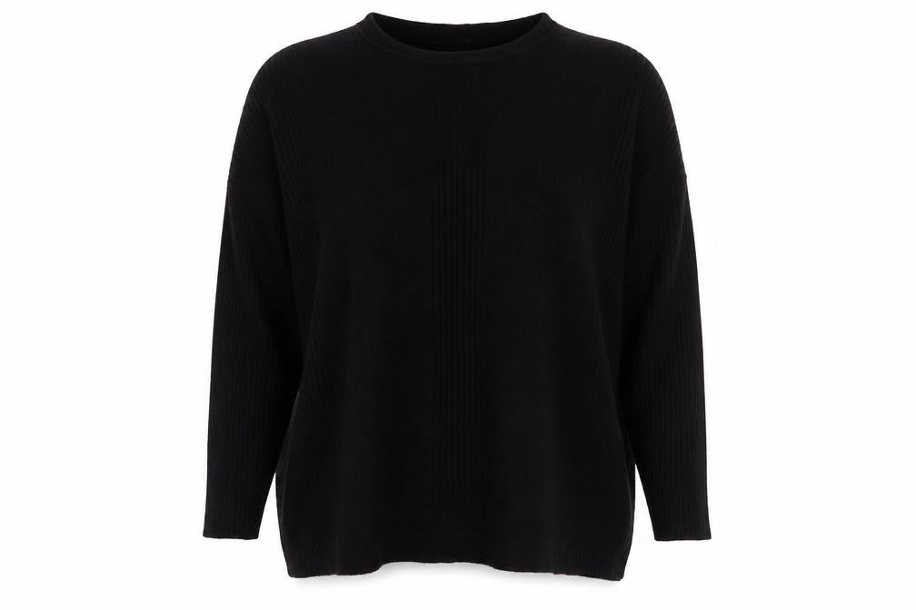 Preworn Womens Black Boat Neck  Viscose Pullover Jumper Size L