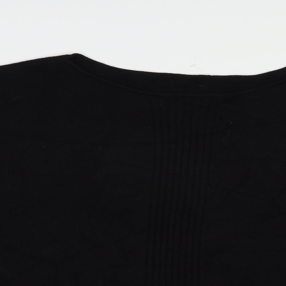 Preworn Womens Black Boat Neck  Viscose Pullover Jumper Size L