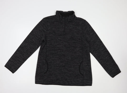 Preworn Womens Grey  Polyester Pullover Sweatshirt Size L  Zip