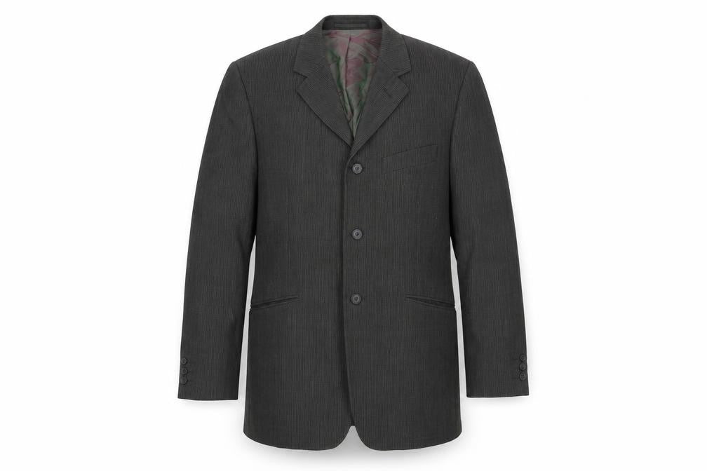 Jonathan Adams Mens Grey Striped Polyester Jacket Blazer Size 40