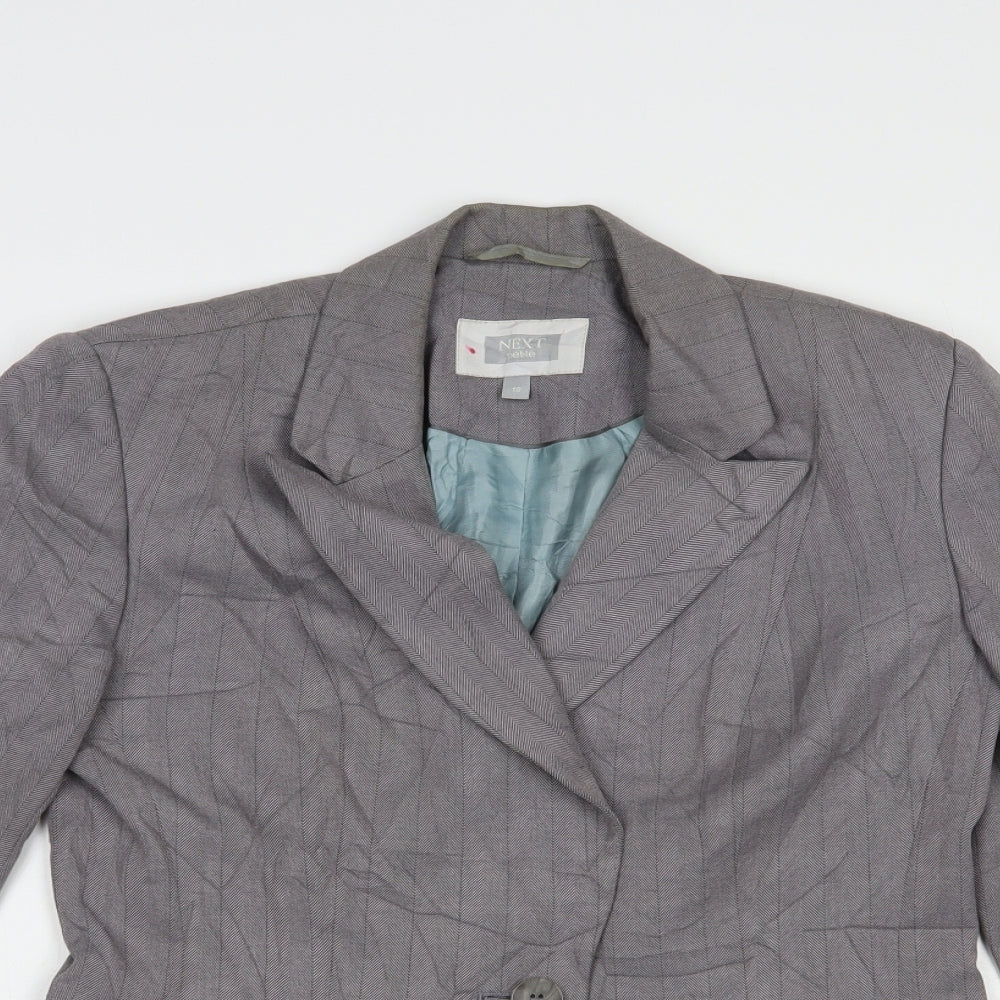 NEXT Womens Grey Striped  Jacket Blazer Size 10  Button
