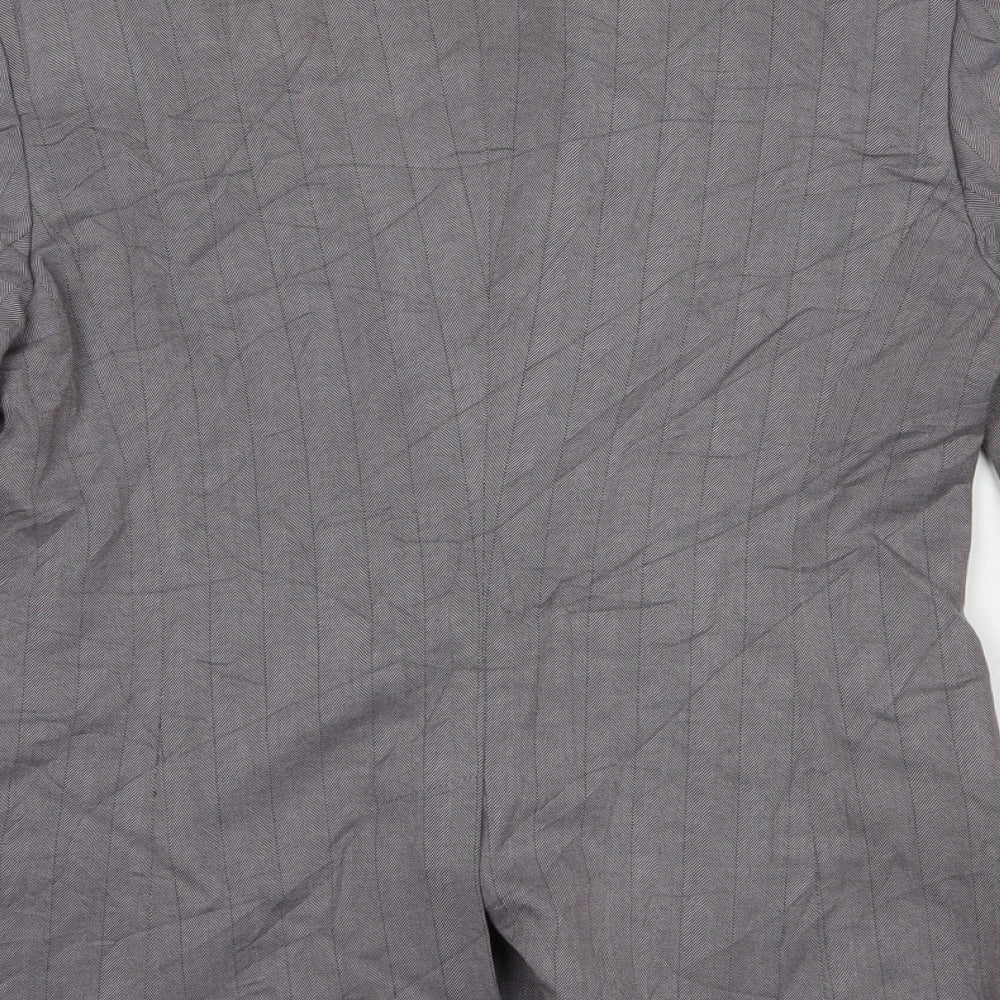 NEXT Womens Grey Striped  Jacket Blazer Size 10  Button