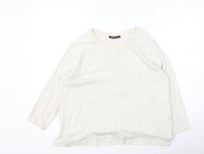Marks & Spencer Womens Beige Round Neck  Cotton Pullover Jumper Size 12