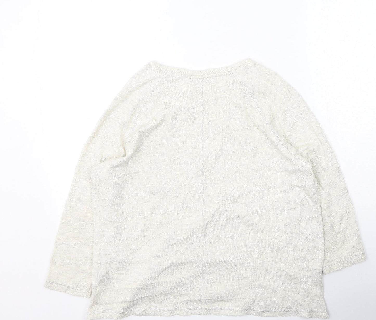 Marks and Spencer Womens Beige Round Neck  Cotton Pullover Jumper Size 12