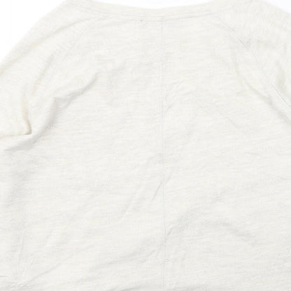 Marks & Spencer Womens Beige Round Neck  Cotton Pullover Jumper Size 12