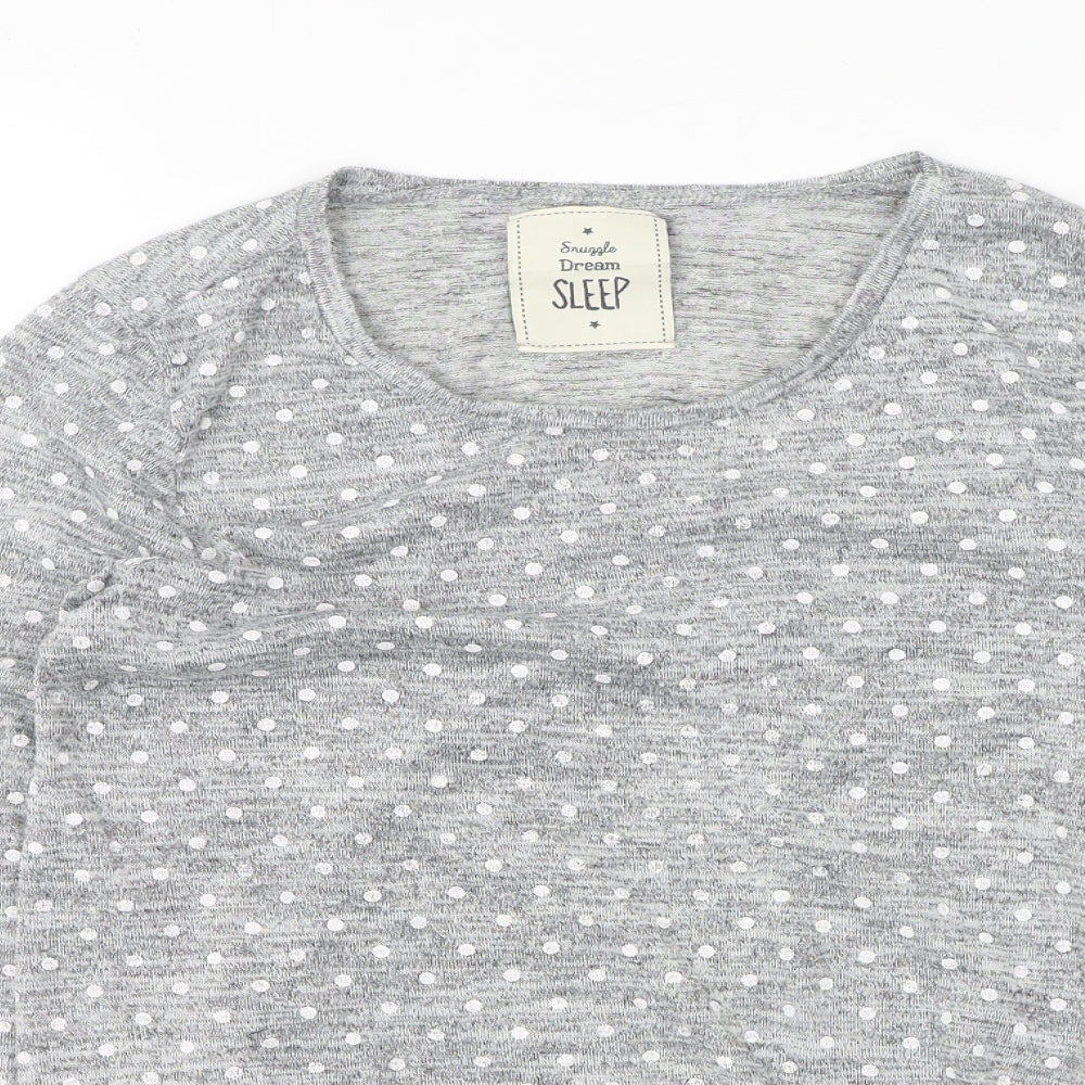 Preworn Womens Grey Round Neck Polka Dot Polyester Pullover Jumper Size M