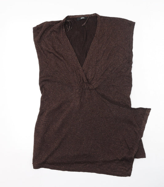 Marks and Spencer Womens Gold  Viscose Camisole Tank Size 14 V-Neck