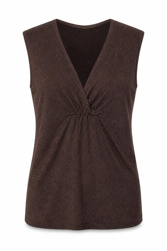 Marks and Spencer Womens Gold  Viscose Camisole Tank Size 14 V-Neck