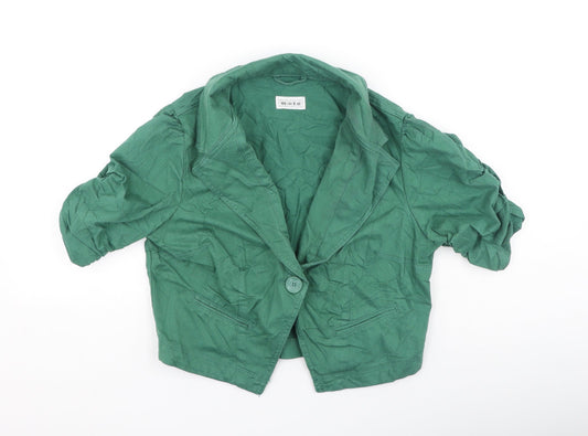 Moto Womens Green V-Neck  Cotton Cardigan Jumper Size 14