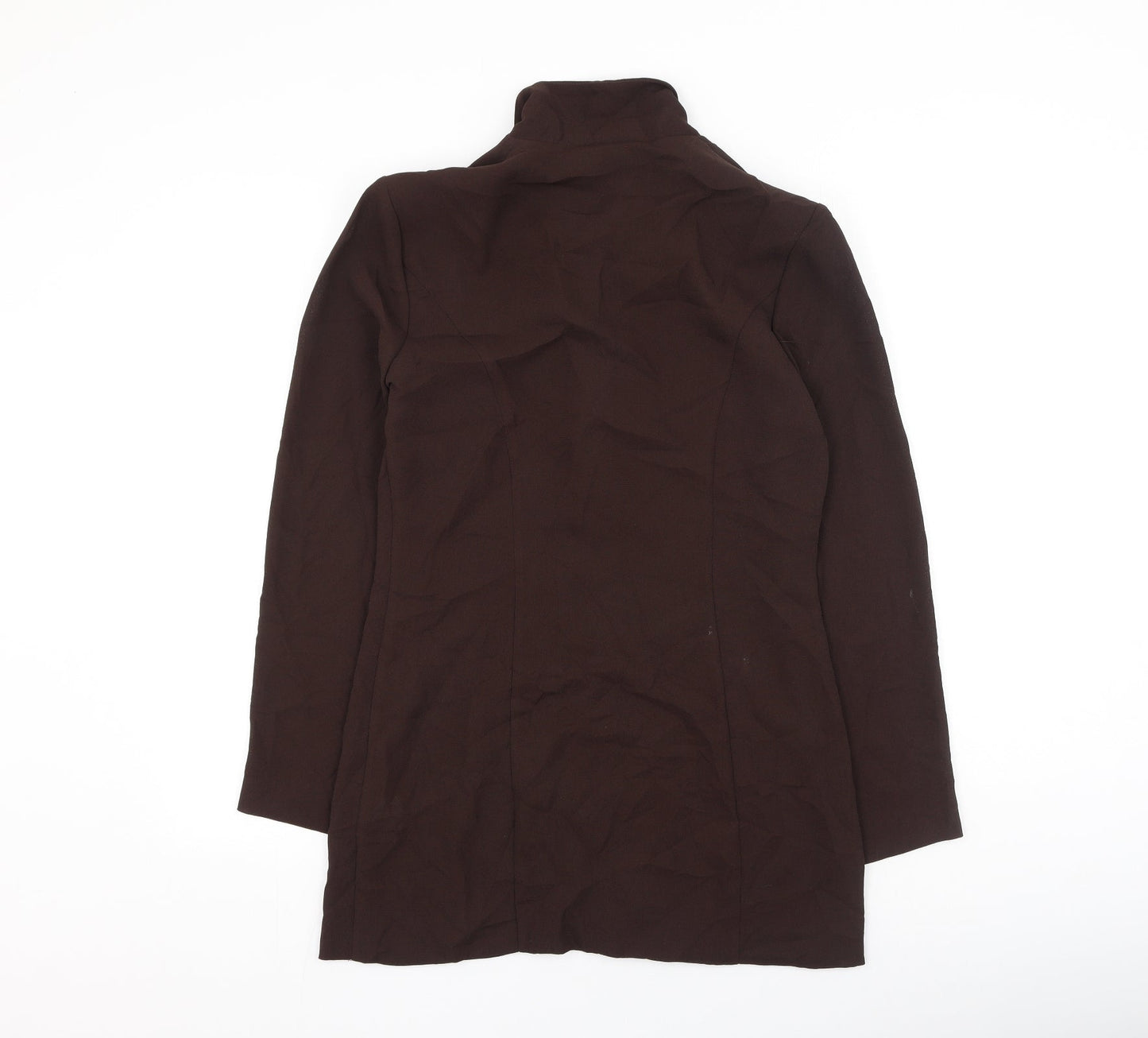 Roman  Womens Brown  Polyester Basic Blouse Size 10 V-Neck