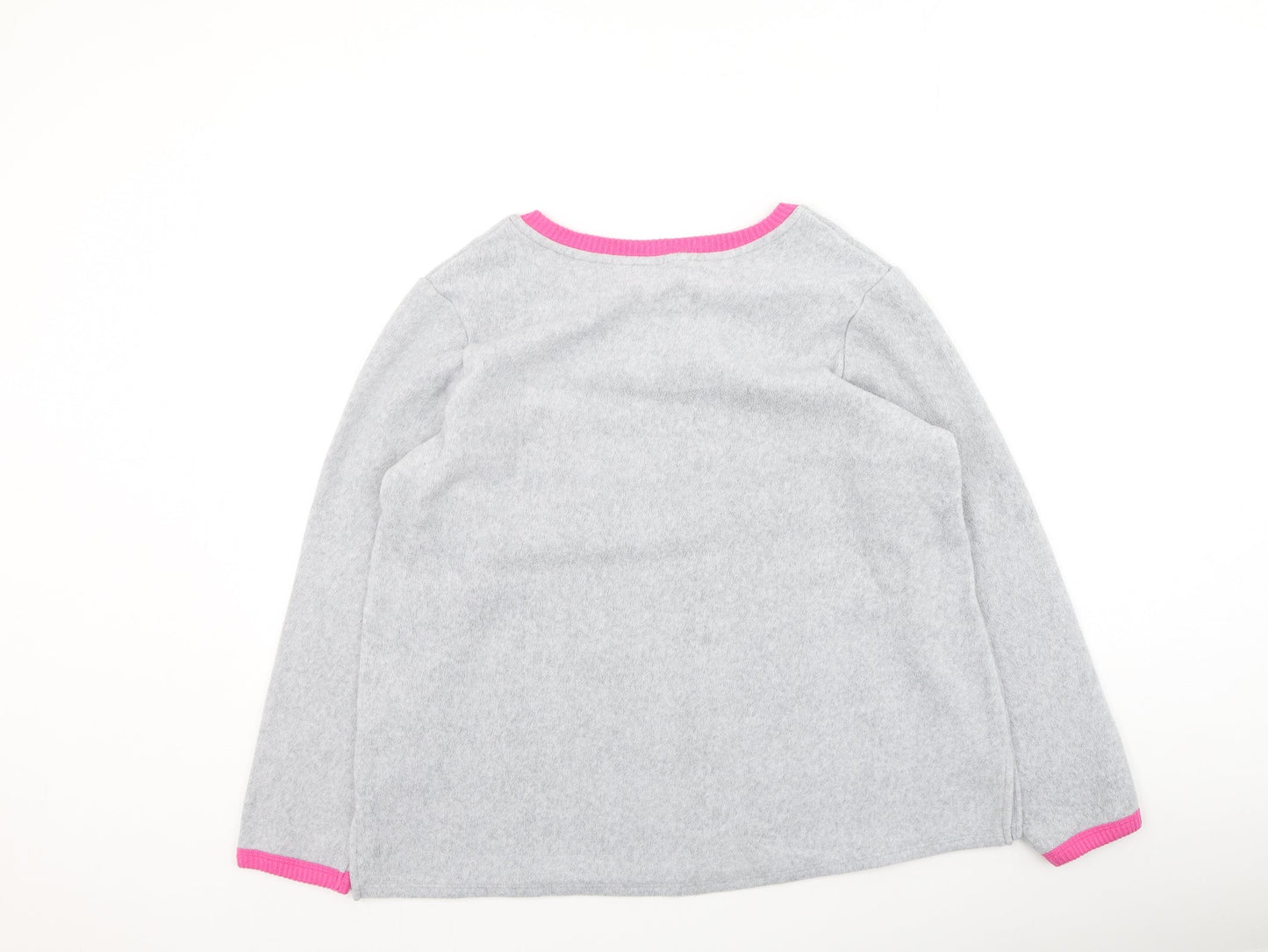 Preworn Womens Grey Round Neck  Polyester Pullover Jumper Size L