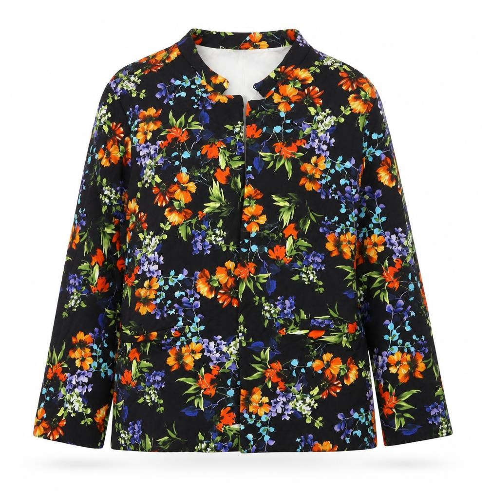 Papaya Womens Multicoloured Collared Floral Polyester Cardigan Jumper Size 10