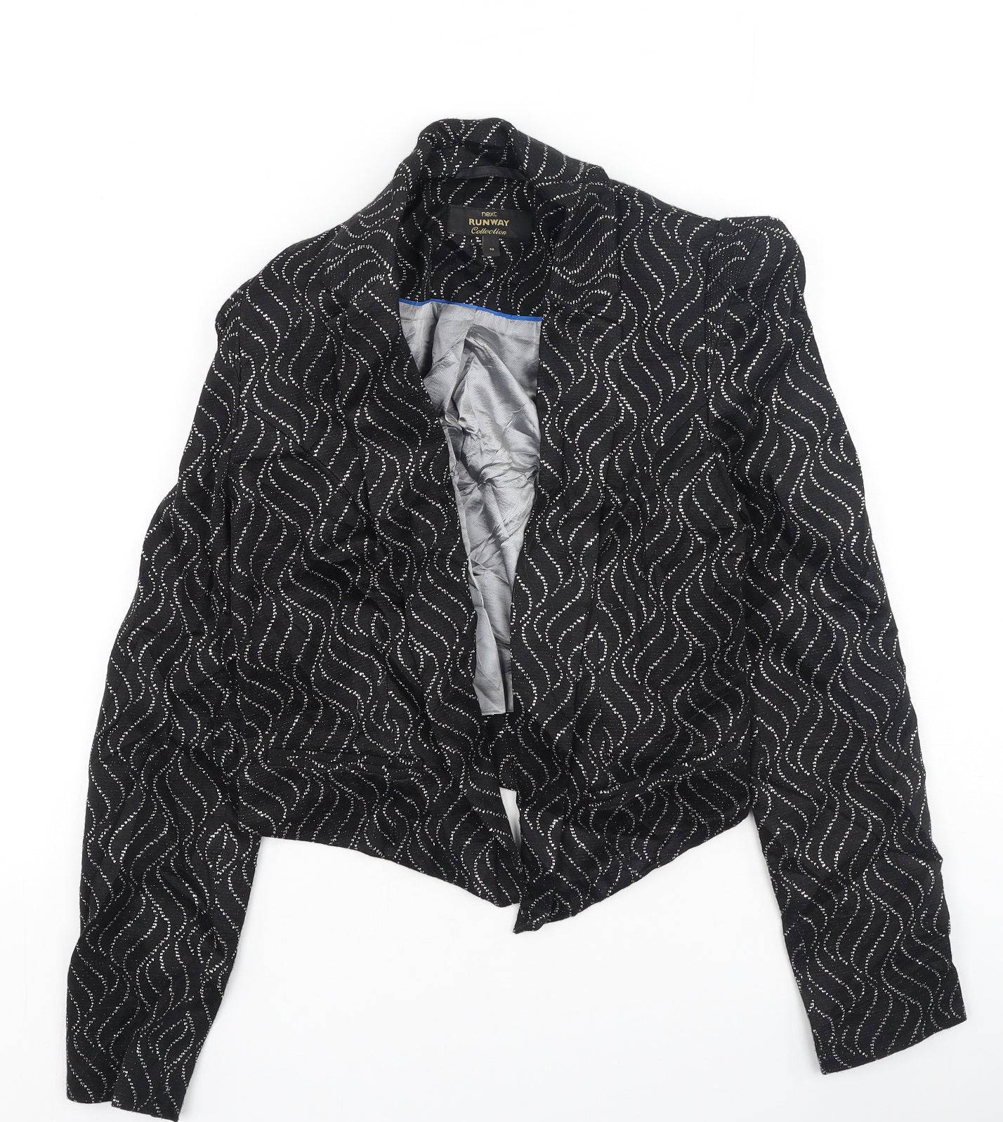 NEXT Womens Black Geometric  Jacket  Size 10