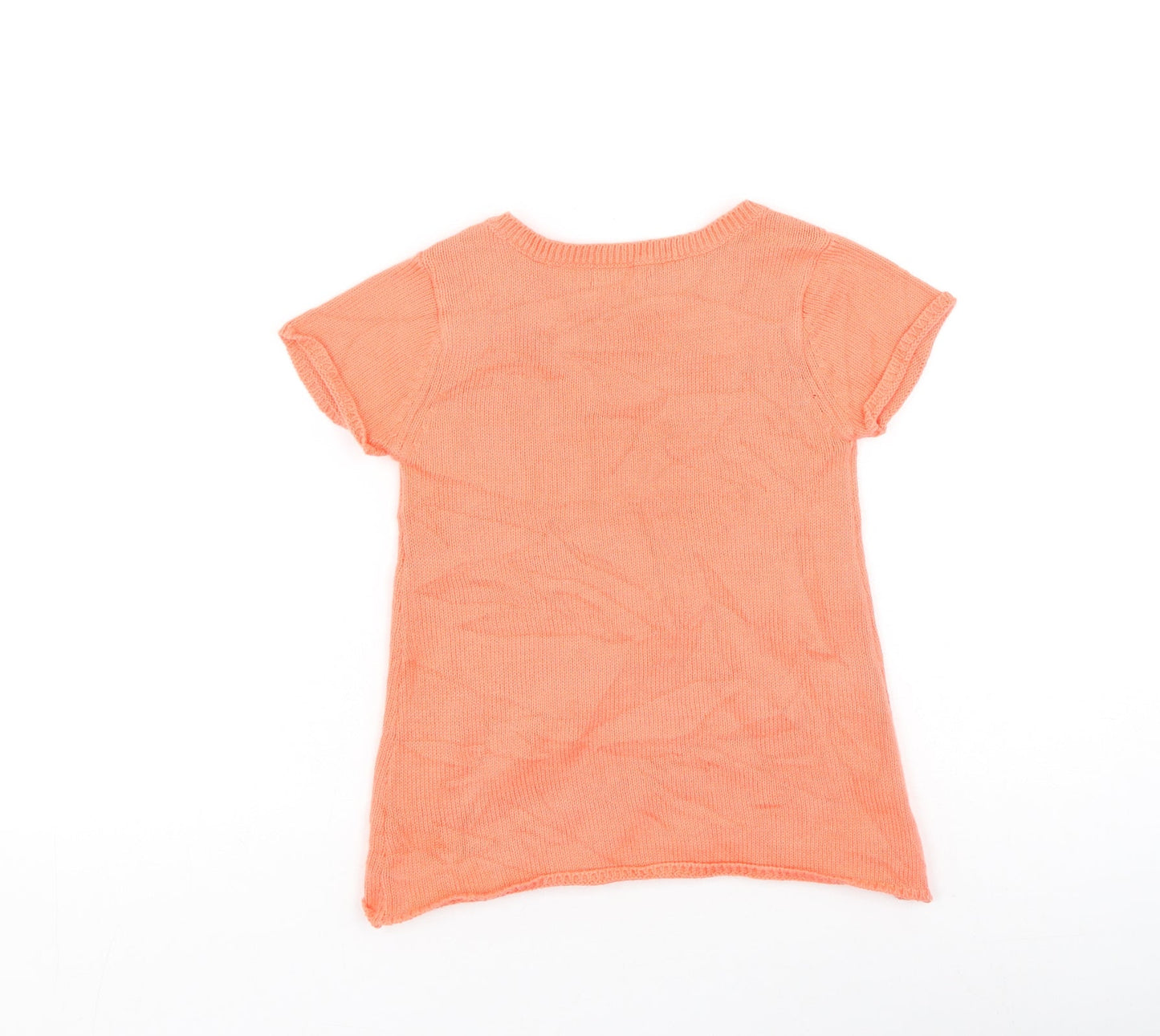 Vertbaudet Girls Pink  Cotton Basic Casual Size 4 Years Round Neck