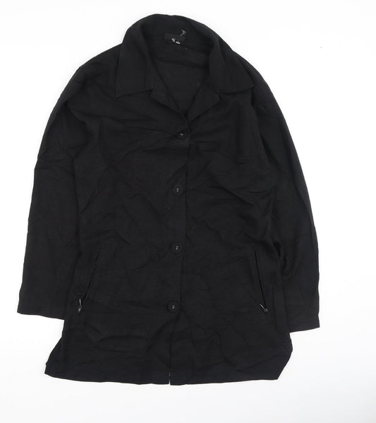 Kaffe Womens Black  Polyester Basic Button-Up Size S Collared