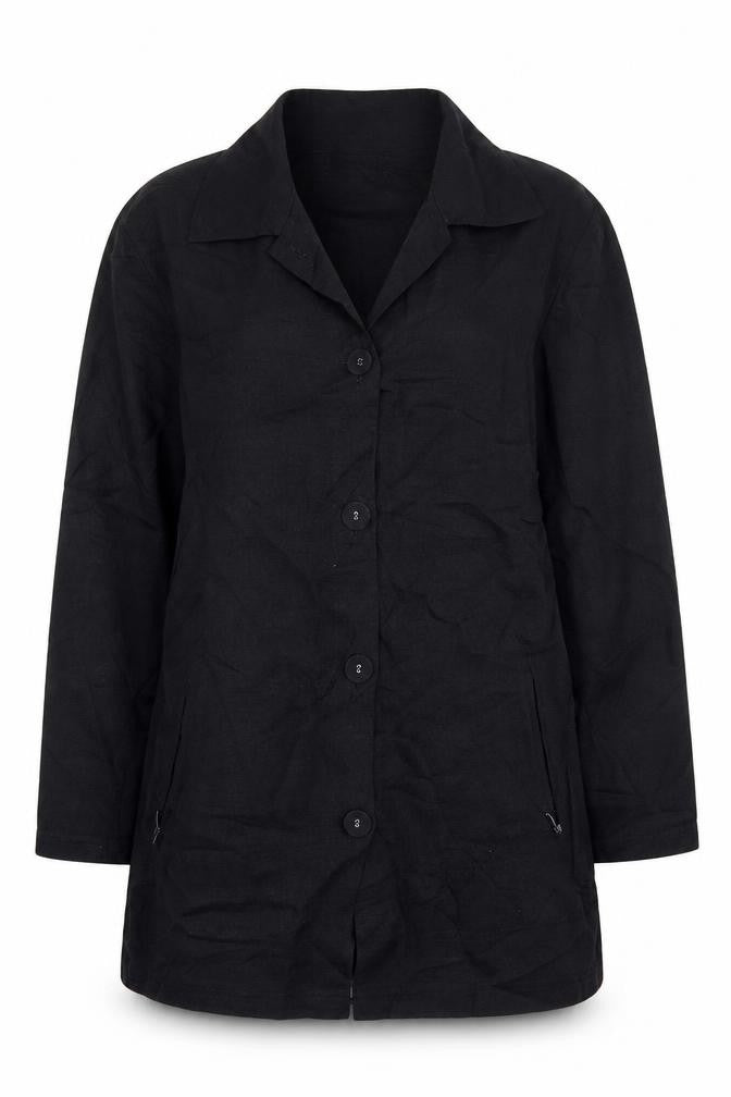 Kaffe Womens Black  Polyester Basic Button-Up Size S Collared