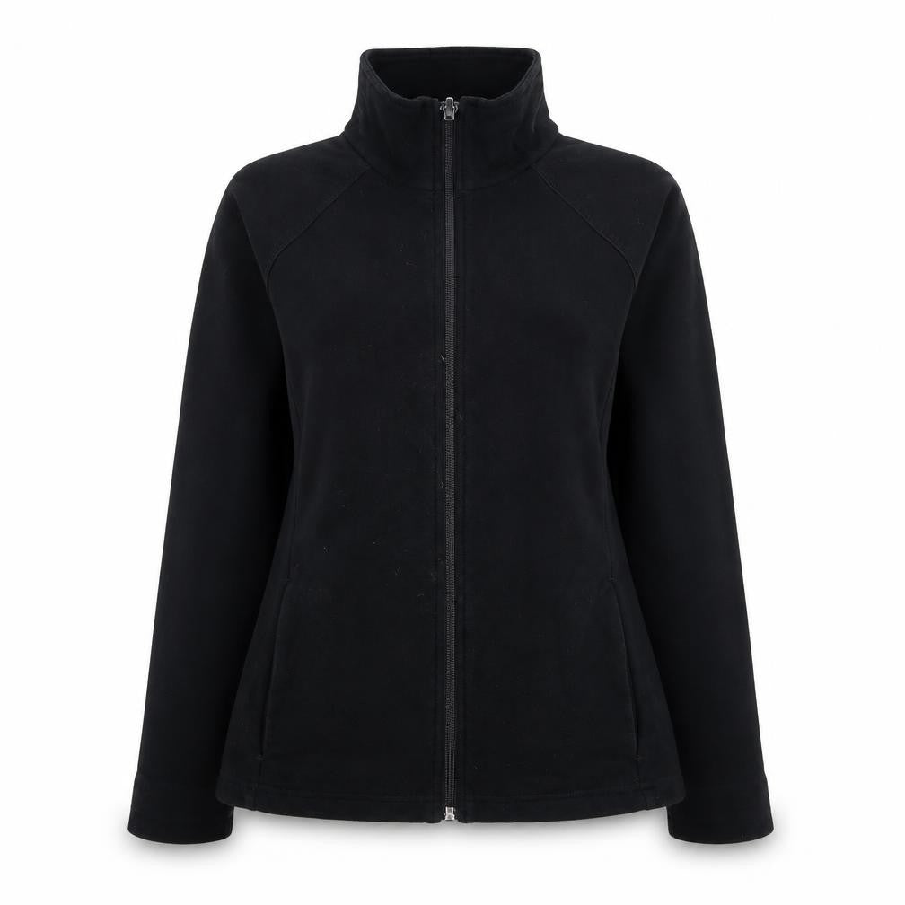 Marks & Spencer Womens Black High Neck  Cotton Full Zip Jumper Size 10