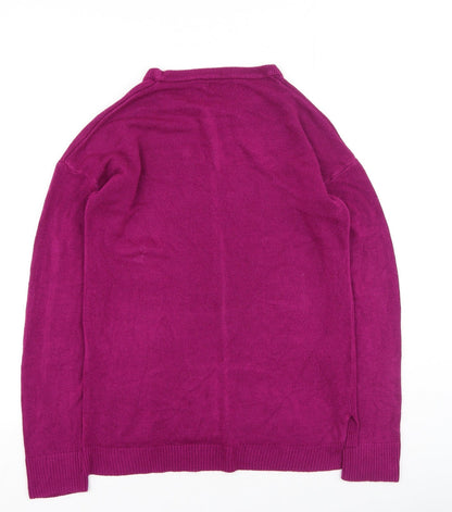 Preloved Pep & Co Womens Purple Round Neck  Acrylic Pullover Jumper Size 8 - Back