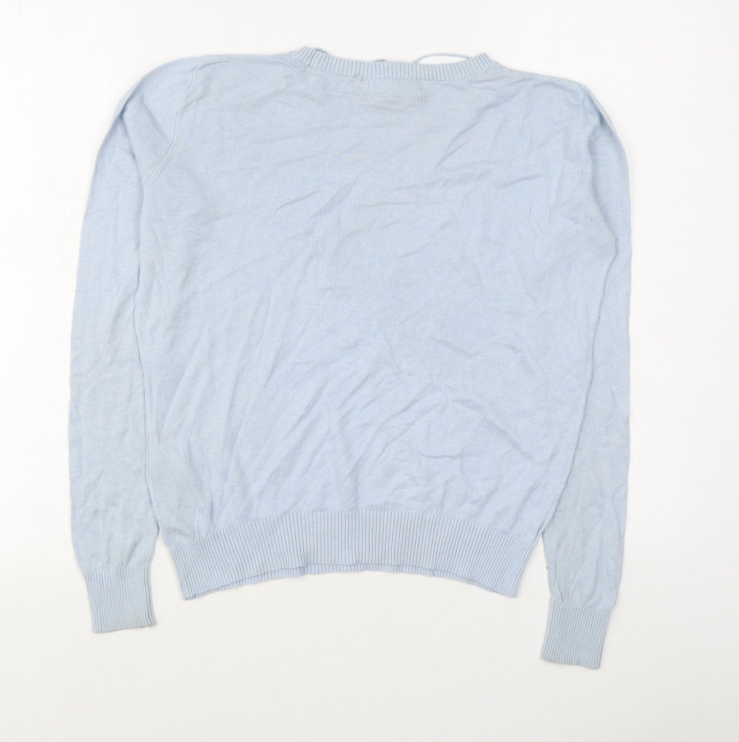 VERO MODA Womens Blue Round Neck  Cotton Pullover Jumper Size 8